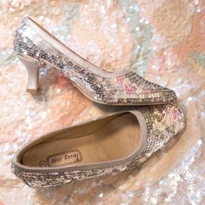 Silver Sequin Shoes HP  - Great Condition